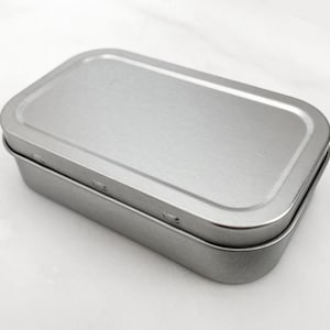 Rectangular Silver Metal Tin: Craft Organizer Box (100ml)