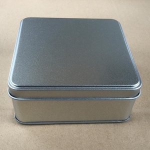 Caixa de cartas de baralho dupla, caixa de cartas de pôquer, latas de metal quadradas, latas em branco, caixa de lata de 250 ml cor prata, caixa organizadora