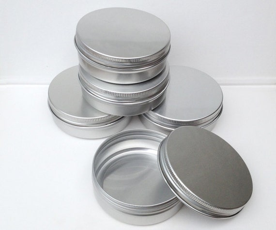 1/2 oz Metal Tins with Lids Mini Tin Containers Aluminum Small Round Tin  Cans Silver Screw Top(24 Pack)