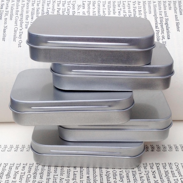 Rectangular Metal Hinged Tin: 50ml Small Container