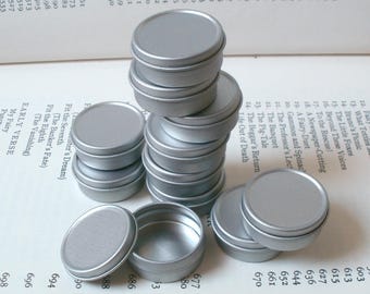 Small Silver Metal Tin: 10ml Round DIY Box
