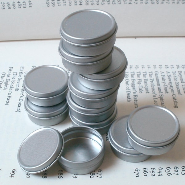 Lata pequeña de metal plateado: Caja redonda para bricolaje de 10 ml