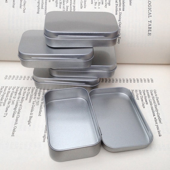 Metal Rectangular Empty Hinged Tins - 30 Pack Silver Mini Portable Box  Containers Small Storage Kit & Home Organizer