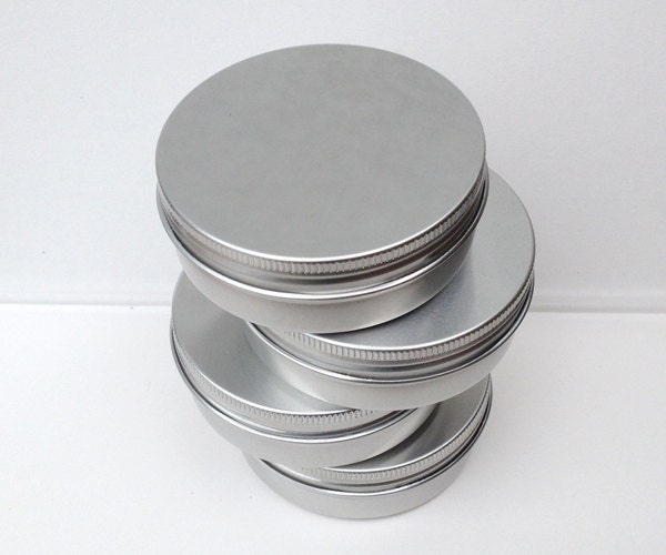 Small Metal Tins Round Tin Box 100ml Screw Lidded Aluminium Etsy