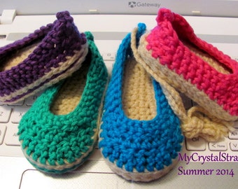Crochet baby sandal pattern | crochet baby espadrille shoe instructions \ crochet summer shoe pattern - Instant Download