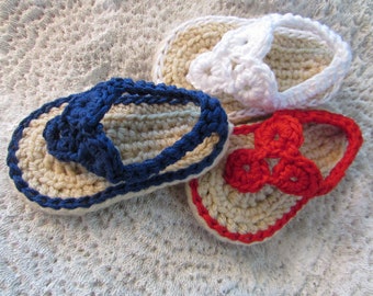 Crochet Baby Sandals Pattern/ Crochet Baby Thong Sandals/ Summer Sandals/ Baby Flip Flops/ Beach Shoes / Crochet Pattern - Instant Download