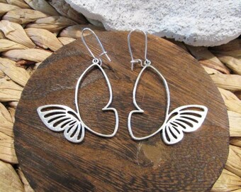 Silver Butterfly Earrings | Silver Earrings | 1.5 inch Drop Earring | Butterfly Earring |Trendy Earringc | Teen Jewelry | Gift Item |Boho