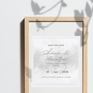 Save the date wedding invitation