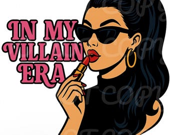 Villain Era Glam Girl Graphic: Retro Woman PNG (Digital Download)