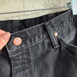 Vintage Wrangler Jeans Cowboy Cut Faded Black Jeans Mens 35x34 Made in USA image 4