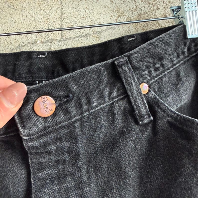 Vintage Wrangler Jeans Cowboy Cut Faded Black Jeans Mens 35x34 Made in USA image 4