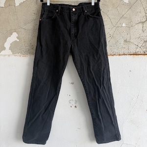 Vintage Wrangler Jeans Faded Black Straight Leg Denim Made in USA Mens 36x34 image 3