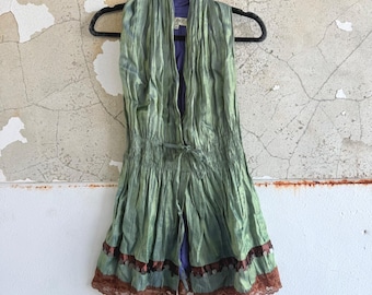 Y2K Boho Tunic Top Iridescent Longline Whimsical Fairycore Tank Micro Mini M