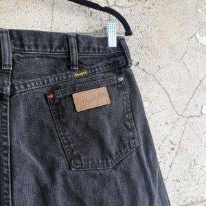 Vintage Wrangler Jeans Cowboy Cut Faded Black Jeans Mens 35x34 Made in USA image 5