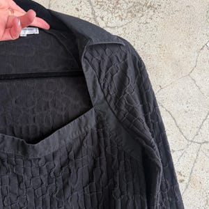 Anne Fontaine Top Strukturierte Square Neck Schwarze Stretch-Bluse Französisch Pariser Designer Quiet Luxury Womens 4 Bild 5
