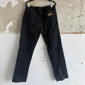 Vintage Wrangler Jeans Faded Black Straight Leg Denim Made in USA Mens 36x34 image 2