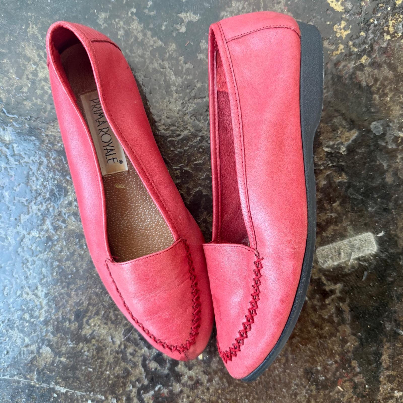 Rare Vintage Prima Royale Coastal Tan Waxy Leather Loafer Flats La Rochelle - Women main image 2