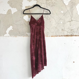 burgundy y2k satin asymmetrical sleeveless mini dress Burgundy Y2k Satin Asymmetrical Sleeveless Mini Dress – Razys.com main image 0