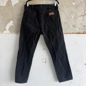 Vintage Wrangler Jeans Cowboy Cut Faded Black Jeans Mens 35x34 Made in USA image 3