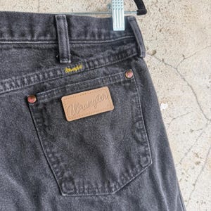 Vintage Wrangler Jeans Cowboy Cut Faded Black Jeans Mens 35x34 Made in USA image 1