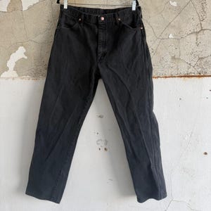 Vintage Wrangler Jeans Cowboy Cut Faded Black Jeans Mens 35x34 Made in USA image 2