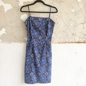 Vintage 90s Slip Dress All That Jazz Open Back Paisley Tile Print Fairy Grunge
