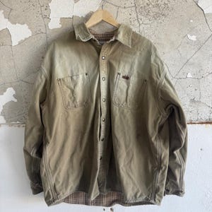 Vintage Carhartt Shirt Jacket Flannel Lined Trashed Distressed Canvas Y2K Men XL