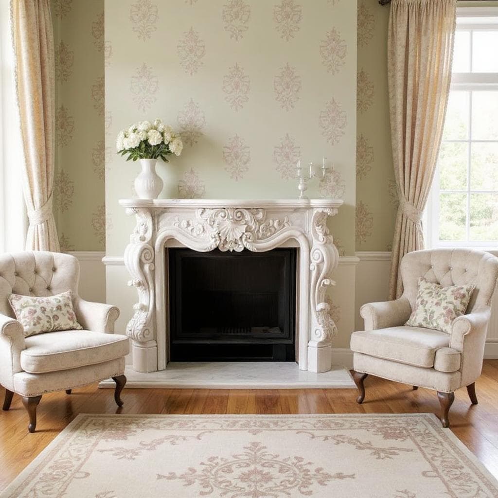 Handcrafted White Marble Fireplace Mantel – French Style Surround – 85x130 cm – Solid Stone Decorative Frame – No Firebox