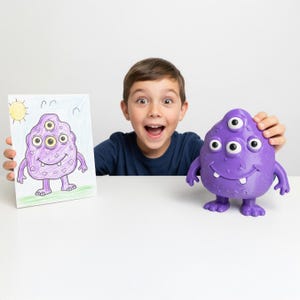 Custom 3D Figurine from Child's Drawing: Full Color Keepsake Toy