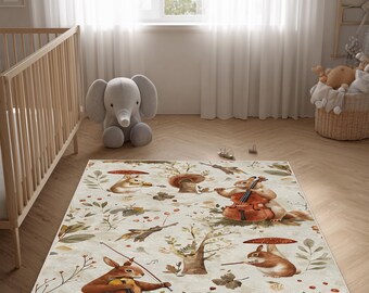 Eichhörnchen Hase Kinderspielteppich: Eichhörnchen Hase Kinderspielteppich