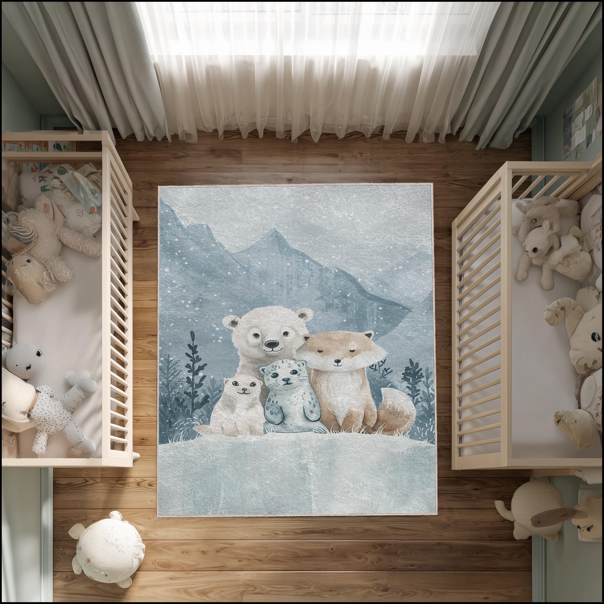 北極のクマ 刺繍ラグ 約118cm x 175cm カーペット マット 北極のクマ 刺繍ラグ 約118cm x 175cm カーペット マット Amazon