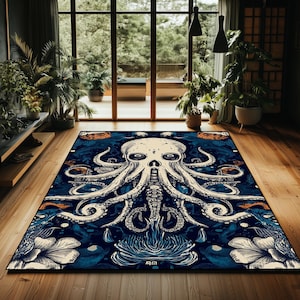 Octopus Tentacle Rug: Gothic Kraken Design - Nautical Steampunk Decor
