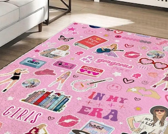 Pink Y2K Teppich, Schmetterling Kidcore , Leder oder Puffy Basis