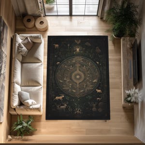 Mystical Tree of Life Area Rug: Celestial Nature Design