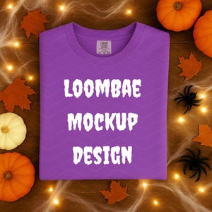 Comfort Colors C1717 Violet Shirt Mockup, Comfort Colors Violet Halloween Mockup, 1717 Shirt Folded Mockup, Halloween Mockup Shirt