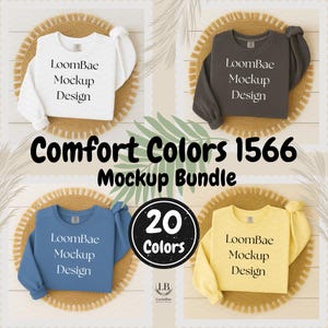 Comfort Colors C1566 Sweatshirt Mockup Bundle, C1566 Crewneck Mock Up Bundle, Folded Flatlay Sweatshirt Mock Up, Comfort Colors Mockup