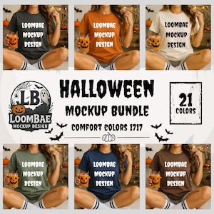 Comfort Colors C1717 T-Shirt Halloween Mockup Bundle, CC1717 T-Shirt Mockup Bundle, Halloween Mockup Bundle, Comfort Colors Mockup