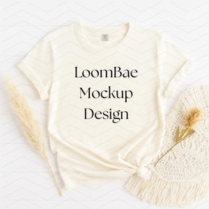 Comfort Colors C1717 Ivory Shirt Mockup - Womens Flat Lay T-Shirt - CC1717 Ivory Tee - Flat Lay Shirt Mockup - Comfort Colors Flatlay