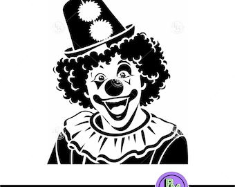 Clown SVG PNG, beängstigend Clown Gesicht Design, Halloween Clown Clipart, gruseliger Zirkus Digital Download, Zirkus Clown PNG, lustiges Clown Gesicht