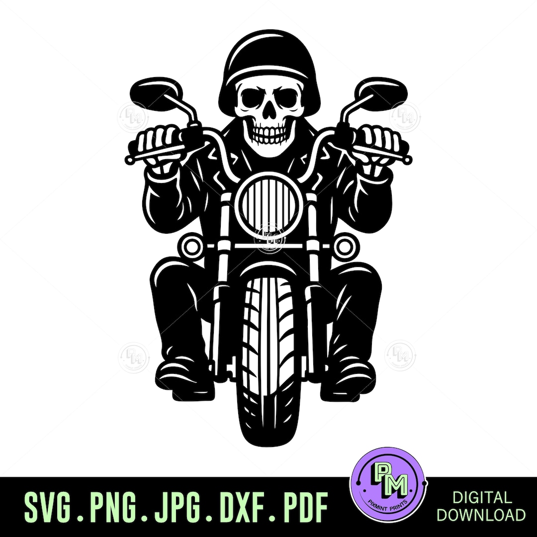 Asshat Rider Svg Skull Biker SVG | Skeleton Riding Motorcycle Cut File | Gothic Rider ...
