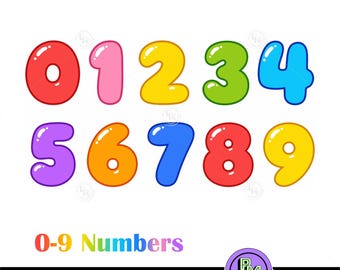 Bunte Blasenzahlen SVG PNG, 0-9 Zahlen Clipart, Vorschullernpaket, druckbare Blasenzahlen PNG, bunte Zahlengrafiken