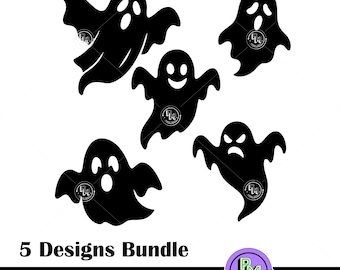 Halloween Ghost SVG Bundle | Halloween DecorationsGhost Cut Files for Cricut & Silhouette | Spooky Clipart PNG DXF | Scary Funny Ghost Desig