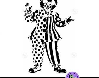 Clown SVG, Zirkus Clown PNG, lustiger Clown Clipart, Karneval Party digitaler Download, glücklicher Clown PNG, Partydekoration Silhouette-Datei