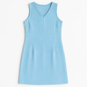 faded glory casual dress Faded Glory Dress Women's Size 18 Blue Plaid Knee Length Smocked Sleeveless
