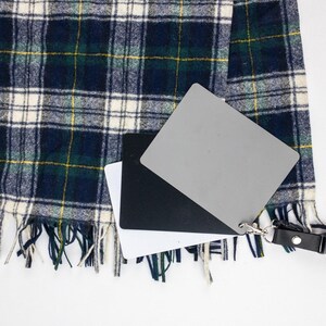 Bufanda Pendleton Vintage a cuadros verdes y blancos unisex para hombre y mujer. imagen 12