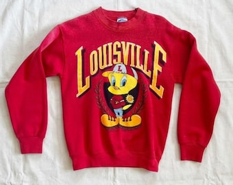 Looney Tunes Vint Tweety Röd Louisville Tröja Dam S