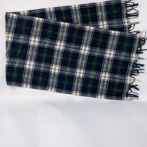Bufanda Pendleton Vintage a cuadros verdes y blancos unisex para hombre y mujer. imagen 5