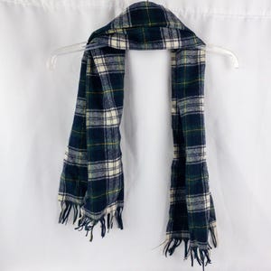 Bufanda Pendleton Vintage a cuadros verdes y blancos unisex para hombre y mujer. imagen 2