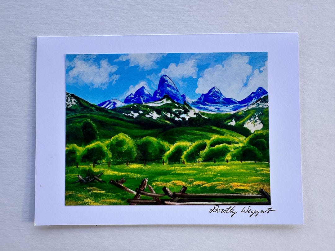 Teton Valley | Painted Greeting Card | Blank Inside | Stationary ...