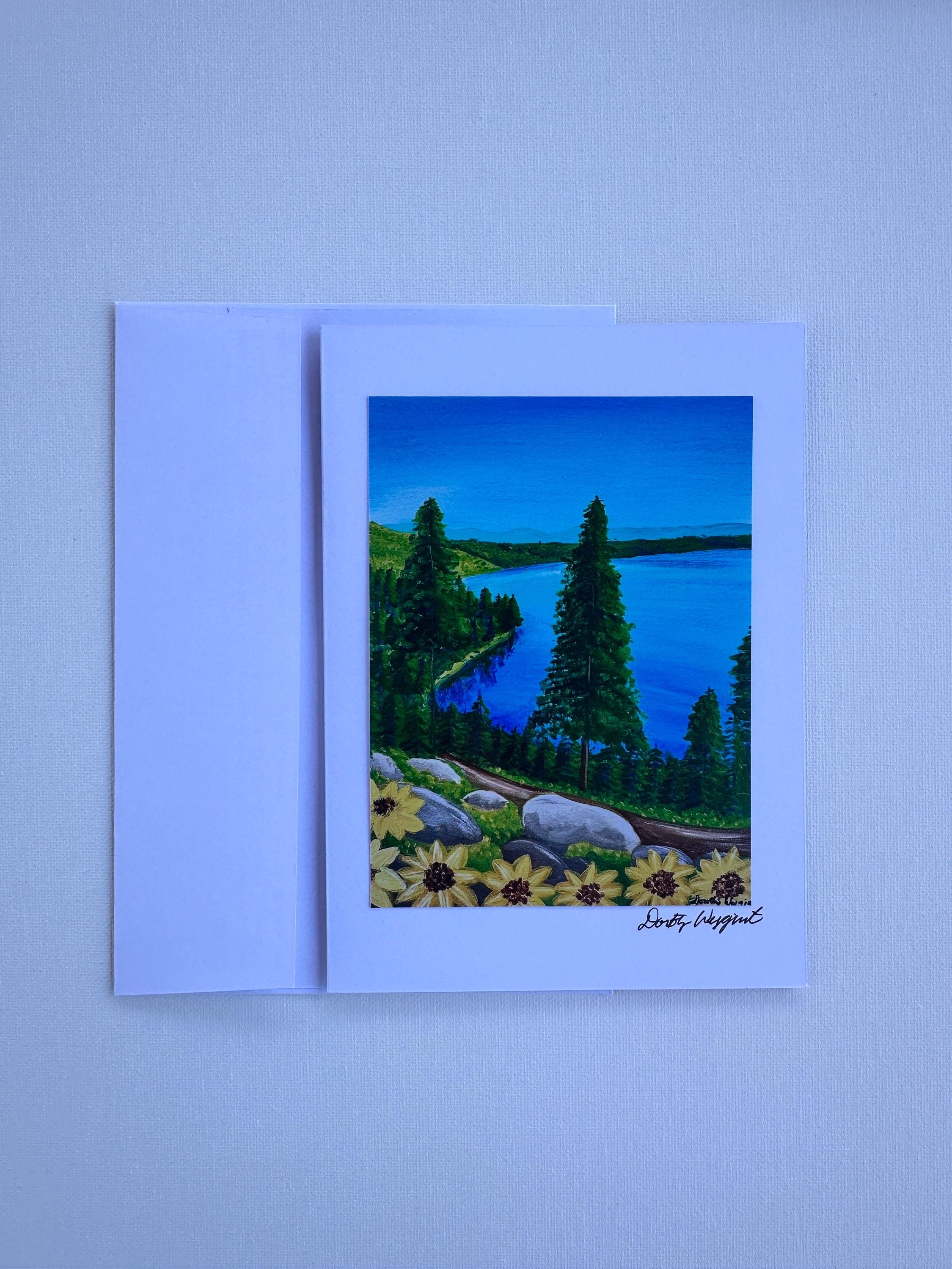 Jenny Lake | Painted Greeting Card | Blank Inside | Stationery ...